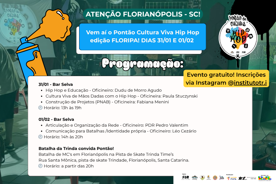 Oficinas Pontão Cultura Viva Hip Hop em Floripa!!!
