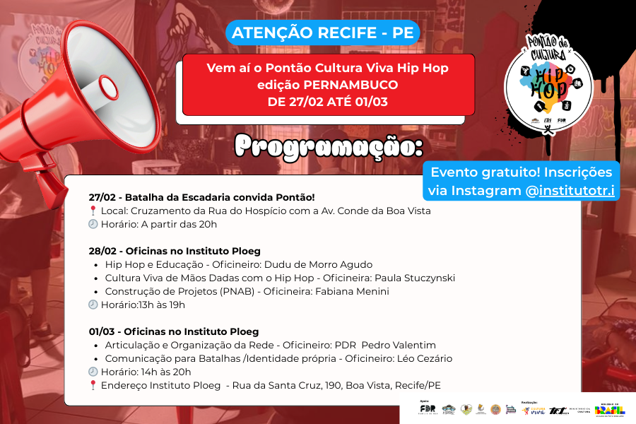PONTÃO CULTURA VIVA CHEGA EM RECIFE!